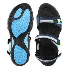 FUEL Vento-JR-02 Men’s Sports Sandals | Velcro Strap | EVA + TPR Sole | Cushioned Footbed | Lightweight Walking Sandals for Daily, Travel & Outdoor Use (Navy)