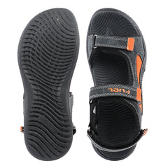 FUEL Power-lite-03 Outdoor Sports Sandals for Boys – Lycra Rexine Upper, Cushioned EVA Sole (Black)