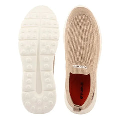 FUEL Flash-03 Men’s Casual Shoes, Beige Textured Slip-On Footwear with Chunky White Sole for Everyday Wear, (Beige)