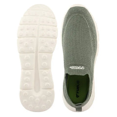 FUEL Flash-03 Men’s Casual Shoes, Green Textured Slip-On Footwear with Chunky White Sole for Everyday Wear, (Green)