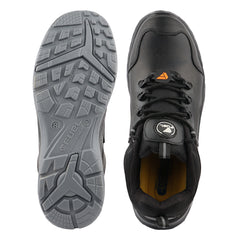 FUEL Smith-01 200J Metallic Toe Cap Micro Fiber Upper Safety Shoes for Men with PU Double Density Sole (Black)
