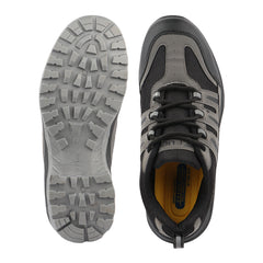FUEL Diesel-03 Grey Black Safety Shoes for Men – Industrial Work Shoes with Metal Toe Cap, Durable Anti-Slip PVC Sole and Comfortable Mesh Lining, (Black,Grey)