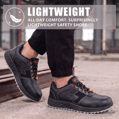 FUEL Gravix Synthetic Upper & PVC double density Sole Industrial Steel Toe Safety Shoes for Men (Black)