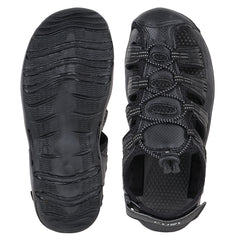 FUEL Soldier-14 Daily-wear Slip Resistant Fishermen Sandal for Men (Black)