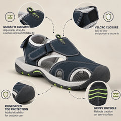 FUEL Soldier-04 Fisherman Sandals for Men (Navy)