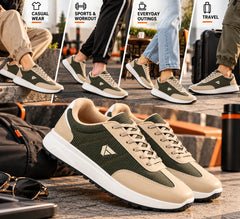 FUEL Neostep-04 Lightweight & Durable with Stylish Corduroy Cushioned Comfort Durable PVC Sole for Men's (Olive)