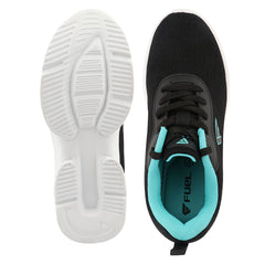 FUEL Wave Breathable & Cushioned Footbed Lace-Up Sports Shoes For Women's (Black)
