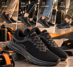 FUEL Airfly Comfortable and Light weight Sport Shoes for Men's (Black)