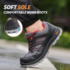 FUEL Armour 4 DD ISI Marked Synthetic Fabric Breathable Safety Shoes For Men's Steel Toe Cap With Double Density Rubberized PVC Sole (Grey)