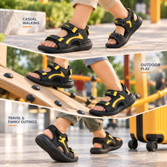 FUEL Power-lite-03 Lightweight & Comfortable with Cushioned Footbed & EVA Sole Sandal for Unisex (Black)
