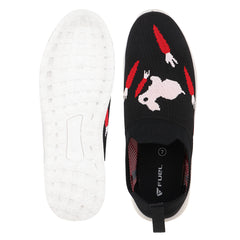 FUEL Wanda-01 Lightweight & Stylish Slip-On Casual Shoes for Women (Black)