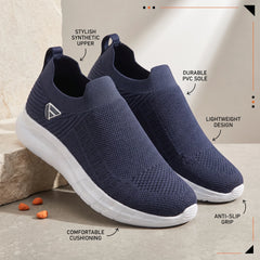 FUEL Flash Lightweight & Breathable Cushioned EVA Sole Slip-On Sports Casual for Men's (Navy)