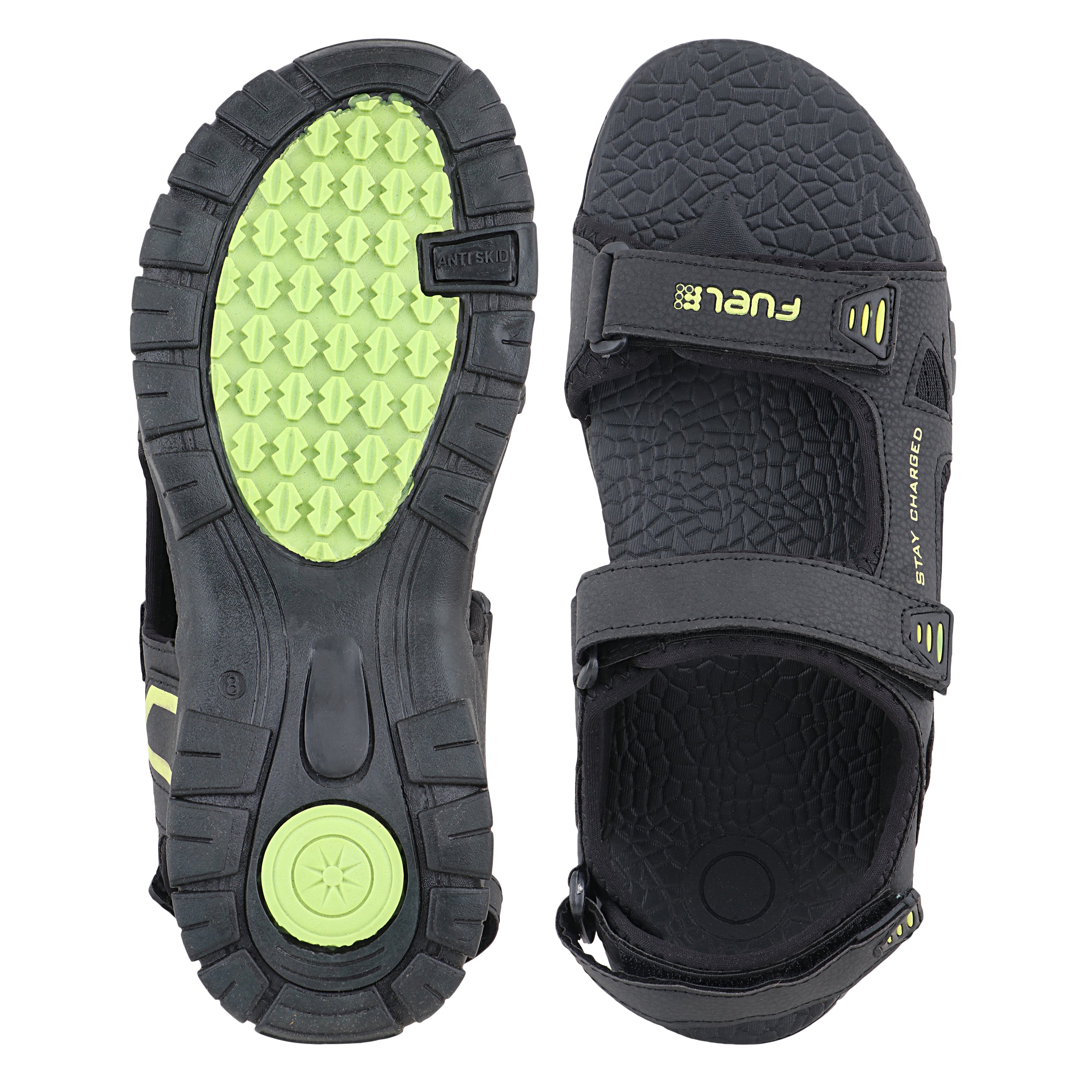 Fuel Rambo-04 sandal for Men (Black-P.Green)