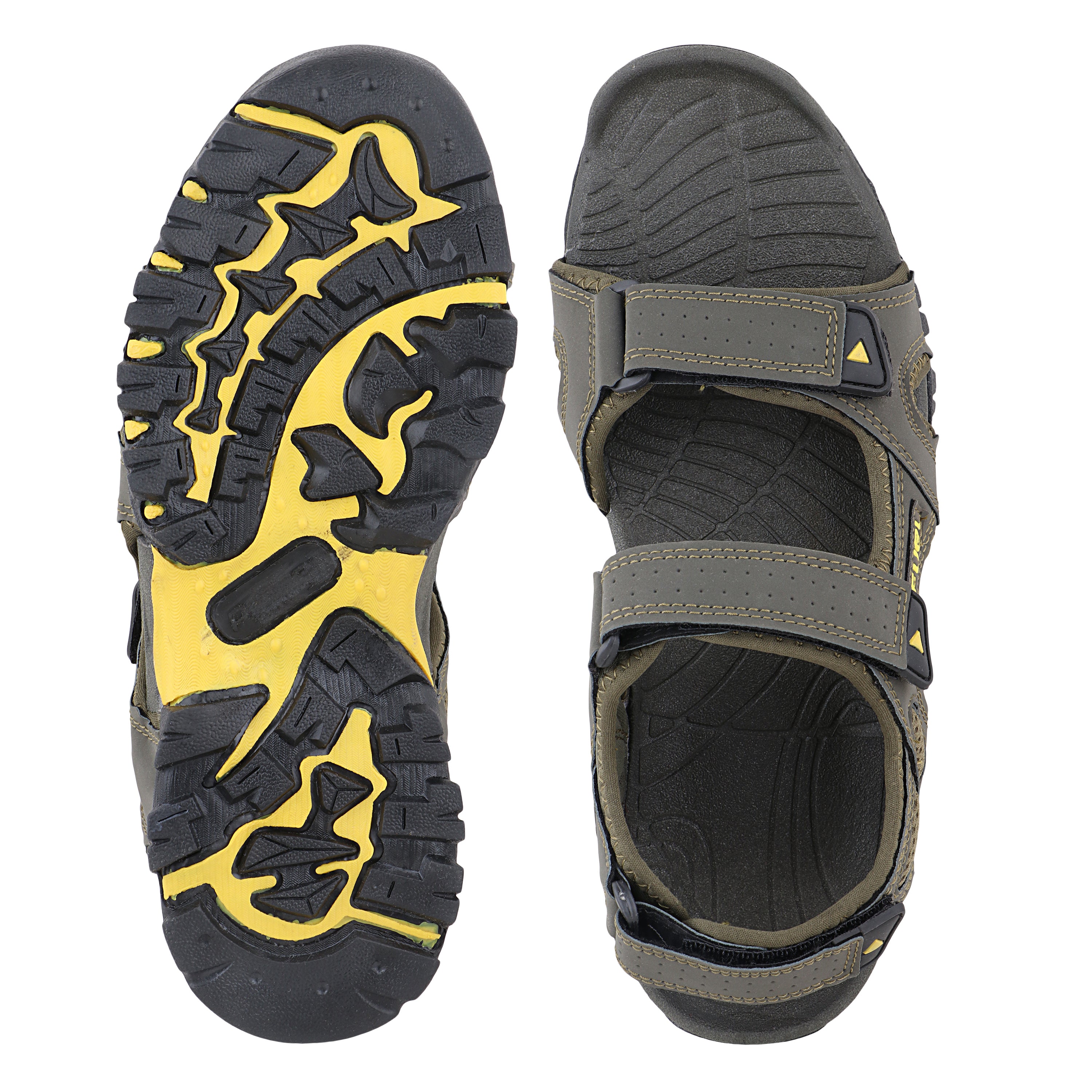FUEL TimberLand-04 Comfortable Versatile Sporty Casual Sandals for Men (Olive-Yellow)
