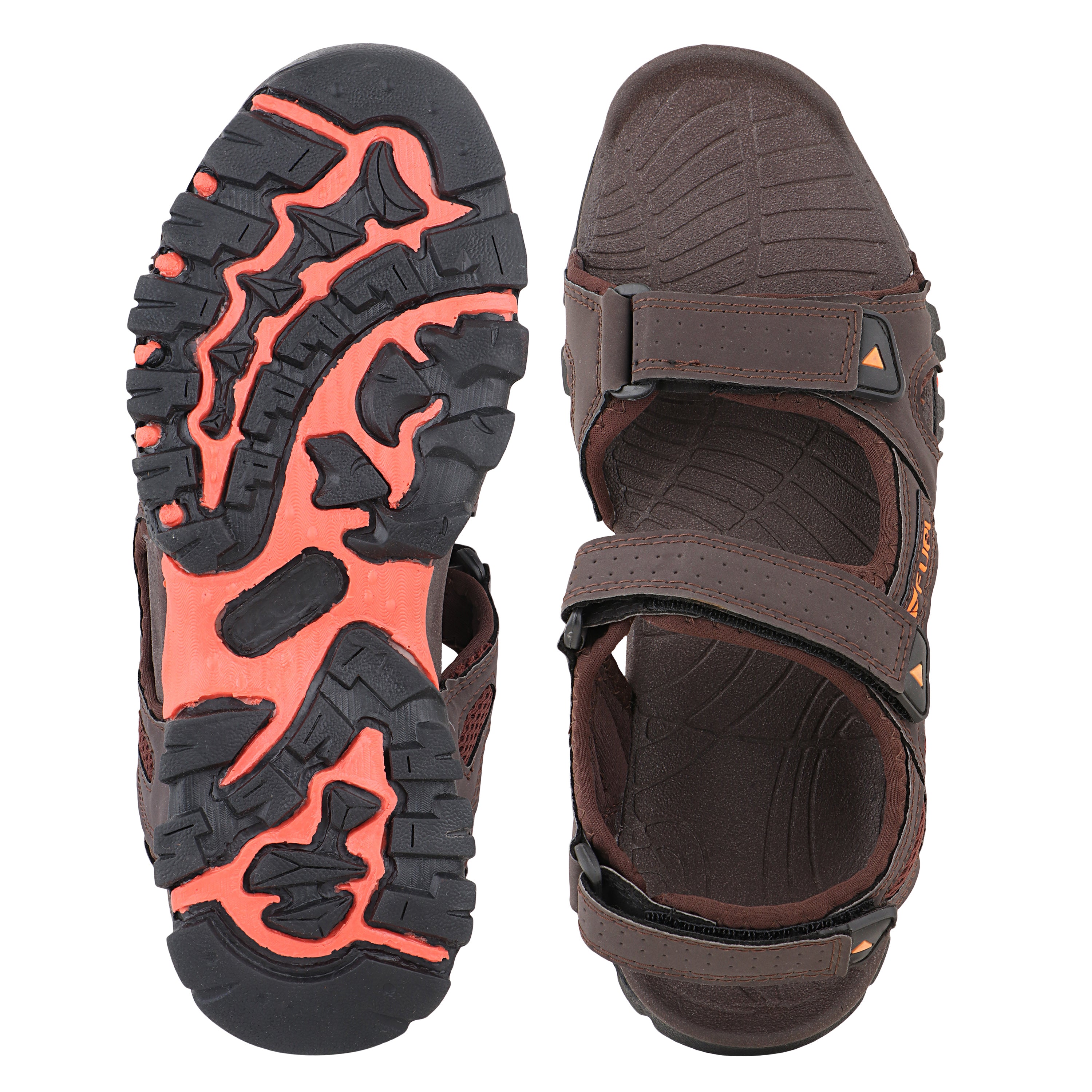 FUEL TimberLand-04 Comfortable Versatile Sporty Casual Sandals for Men (Brown-orange)