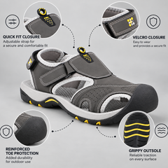 FUEL Soldier-04 Fisherman Sandals for Men (Grey)