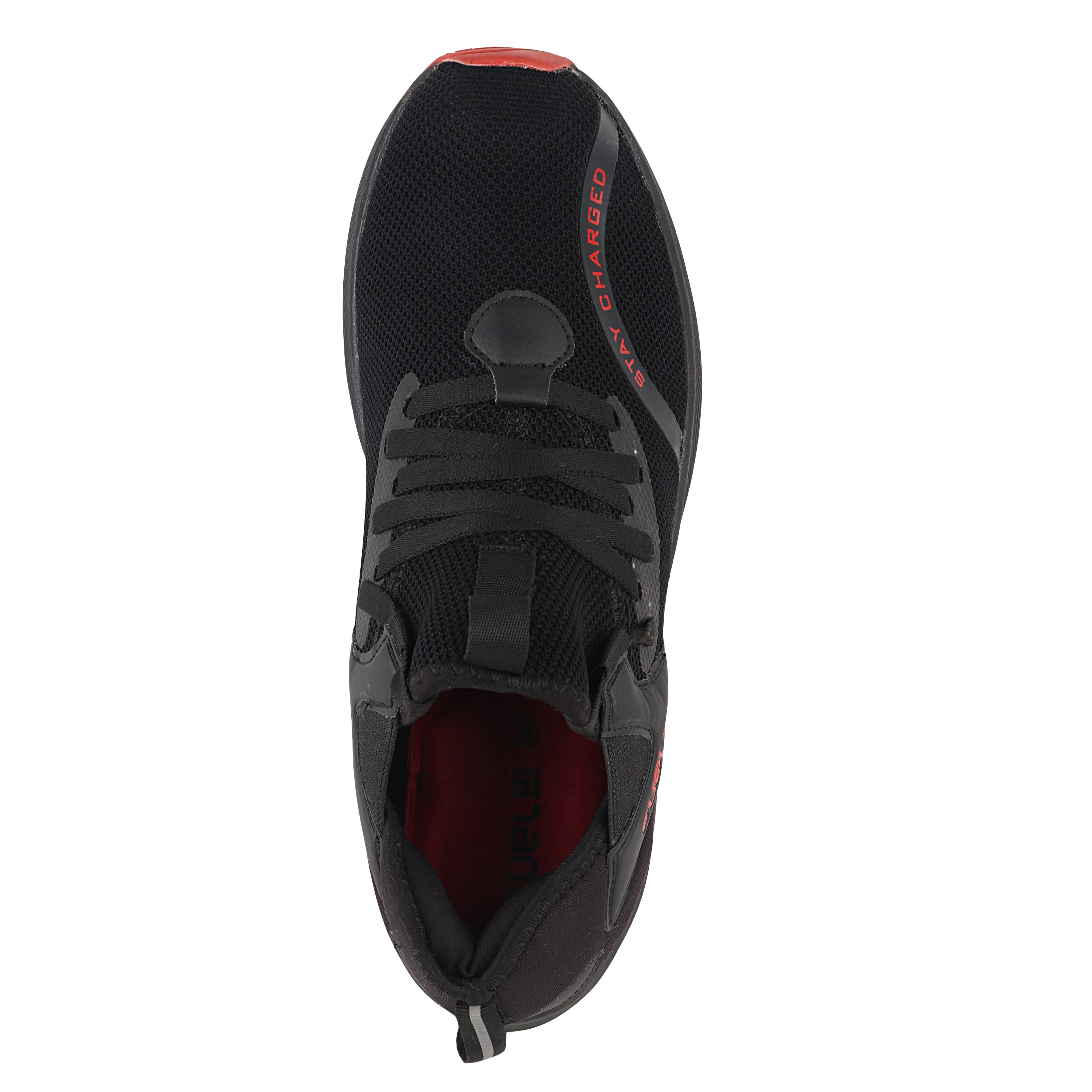 Fuel Wine Sports Shoes For Men (Black-Red)