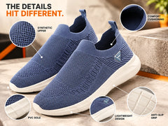 FUEL Flash Lightweight & Breathable Cushioned EVA Sole Slip-On Casual Shoes for Men's (Moon Blue)