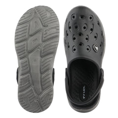 FUEL XO-Rova Clogs for Men – Lightweight & Comfortable EVA Clogs with Cushioned Footbed, (Black-Grey)