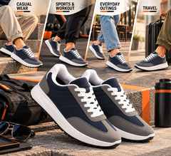 FUEL Neostep-03 Flexible & Lightweight Shock-Absorbing and Comfort Durable Sole Sports Shoes for Men's (Navy)
