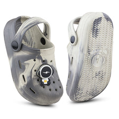FUEL Hooper-01 Fully EVA Clogs for Kids Comfortable Anti-Skid & Waterproof Footwear (Grey)