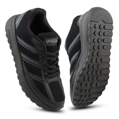 FUEL Frenzy Lightweight & Durable with Stylish Corduroy Cushioned Comfort Durable PVC Sole for Men's (Black)