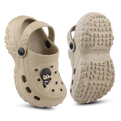 FUEL Poddle Cute & Lightweight EVA Slip-On Clogs for Kids (Khakhi)