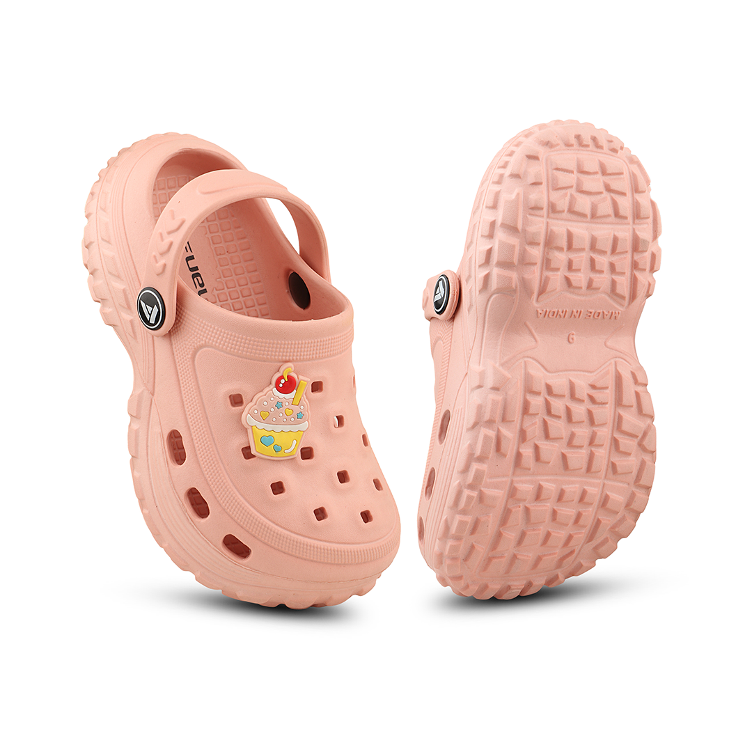 FUEL Poddle Cute & Lightweight EVA Slip-On Clogs for Kids (Peach)