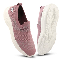 FUEL Sparkle Lightweight & Comfortable Casual Slip-On Daily Wear Sports Shoes for Women's (Mauve)