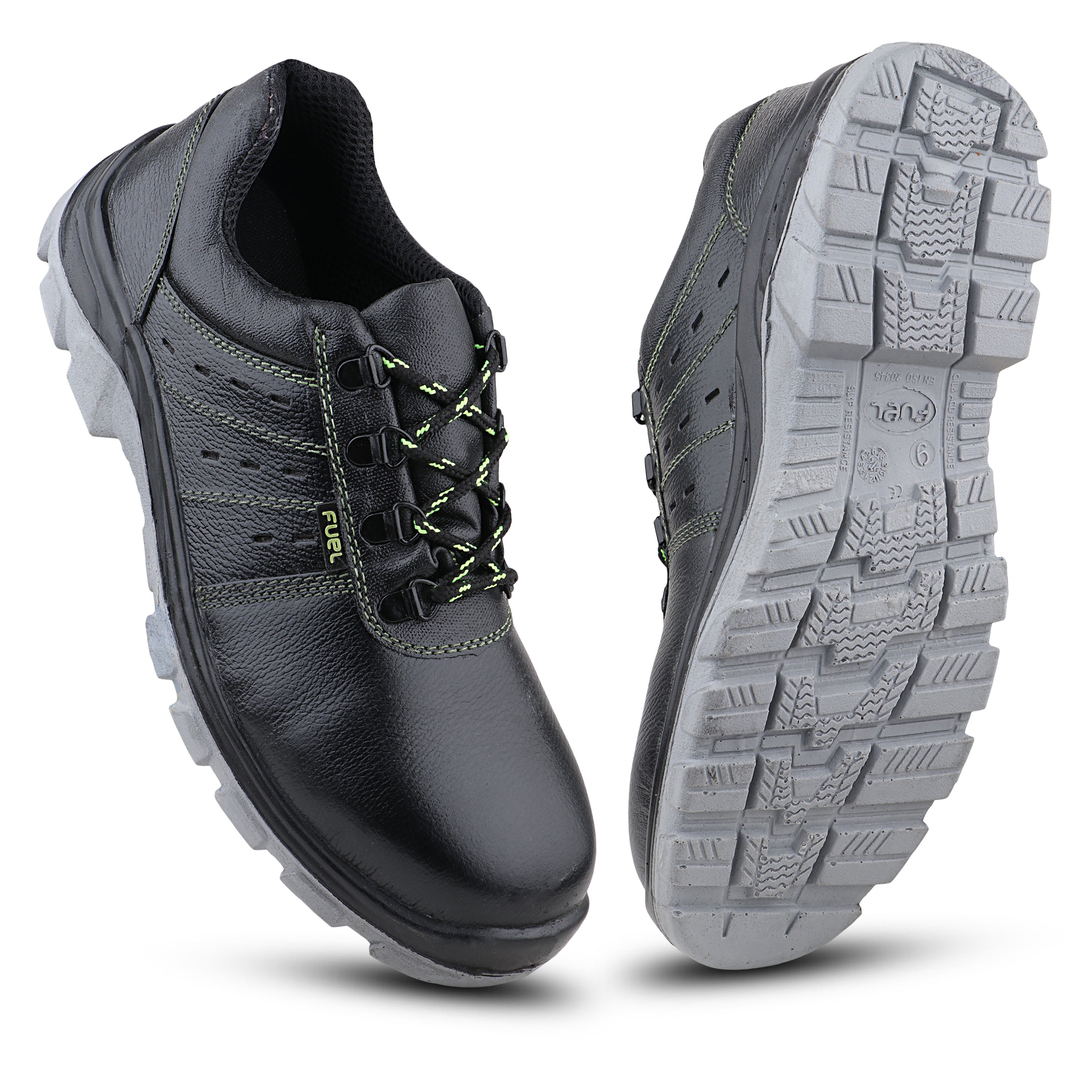 FUEL Imptus Safety Shoes for Men Industrial PU Single Density Sole, 200J Steel Toe, Energy Absorption (Sizes -6UK - 11UK/India)