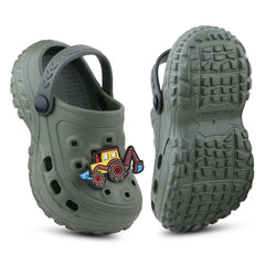 FUEL Poddle Cute & Lightweight EVA Slip-On Clogs for Kids (Olive)