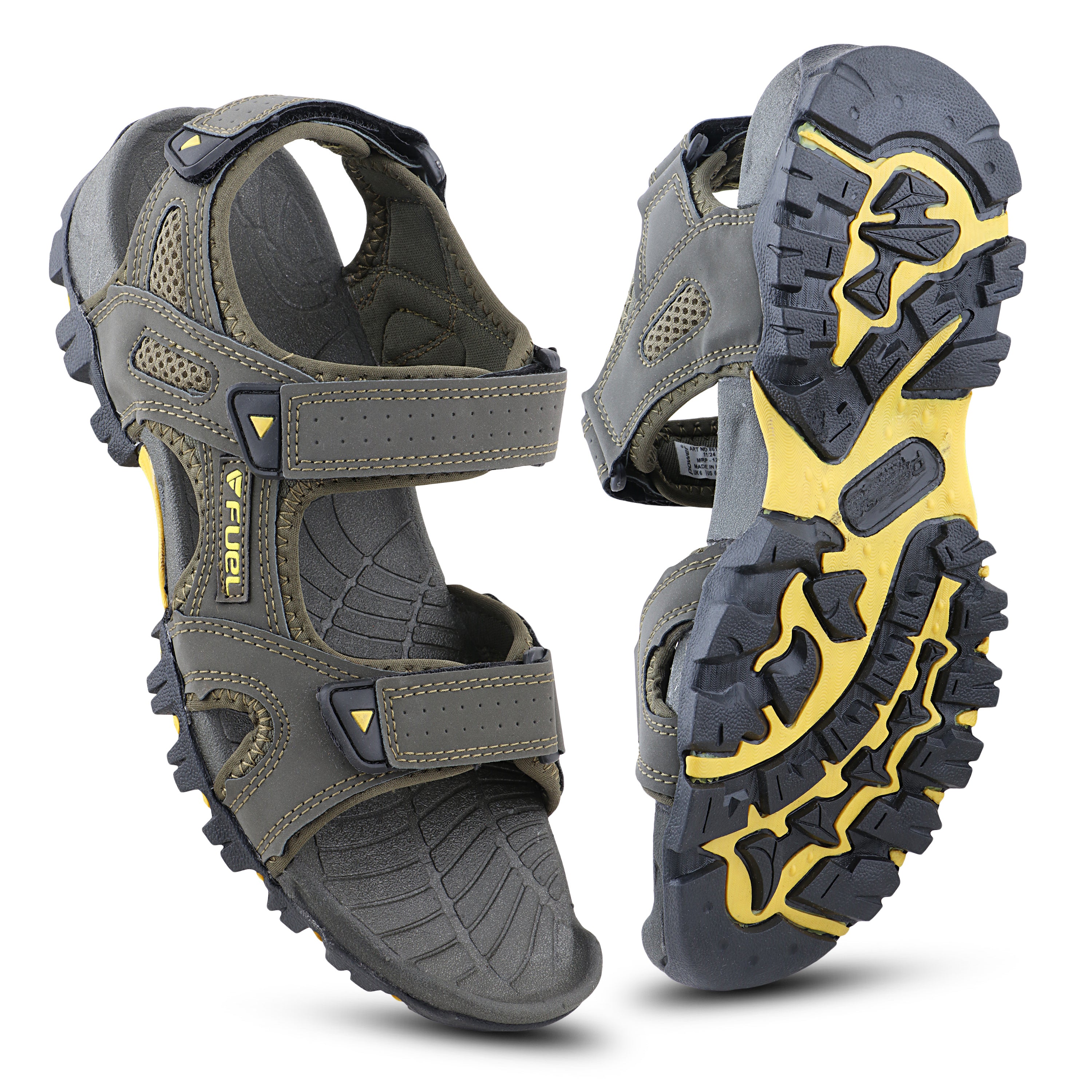 FUEL TimberLand-04 Comfortable Versatile Sporty Casual Sandals for Men (Olive-Yellow)