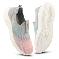 FUEL Nova-01 Lightweight & Cushioned Footbed with Breathable Knit Casual Wear Shoes for Women's (Pink)