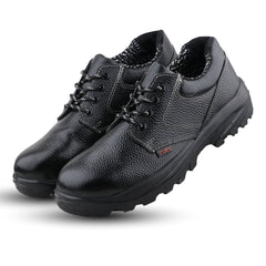 FUEL Squad DD PU Single Density Sole Industrial Safety Shoes for Men Industrial with 200J Steel Toe (Black)