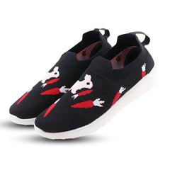 FUEL Wanda-01 Lightweight & Stylish Slip-On Casual Shoes for Women (Black)