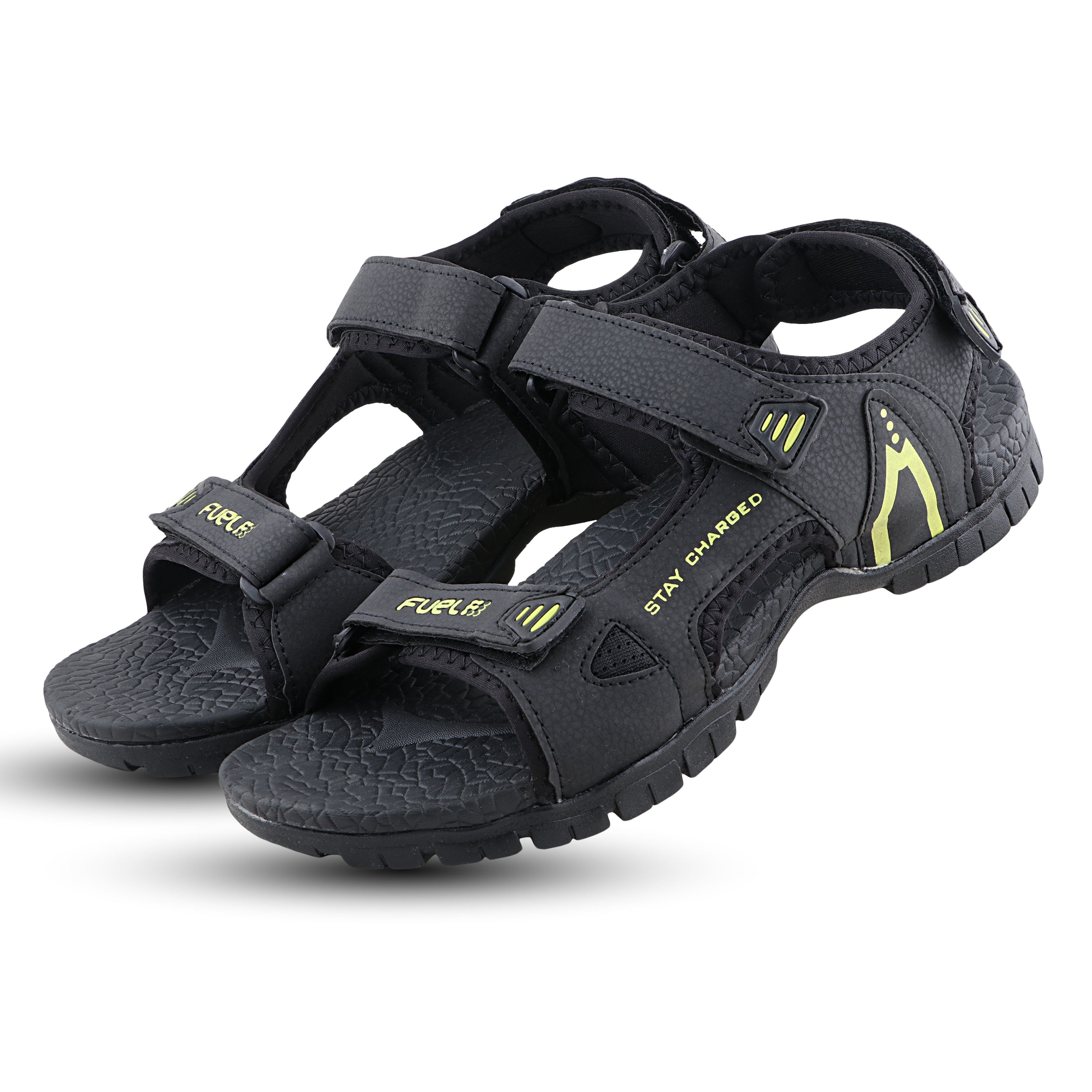 Fuel Rambo-04 sandal for Men (Black-P.Green)