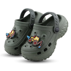 FUEL Poddle Cute & Lightweight EVA Slip-On Clogs for Kids (Olive)