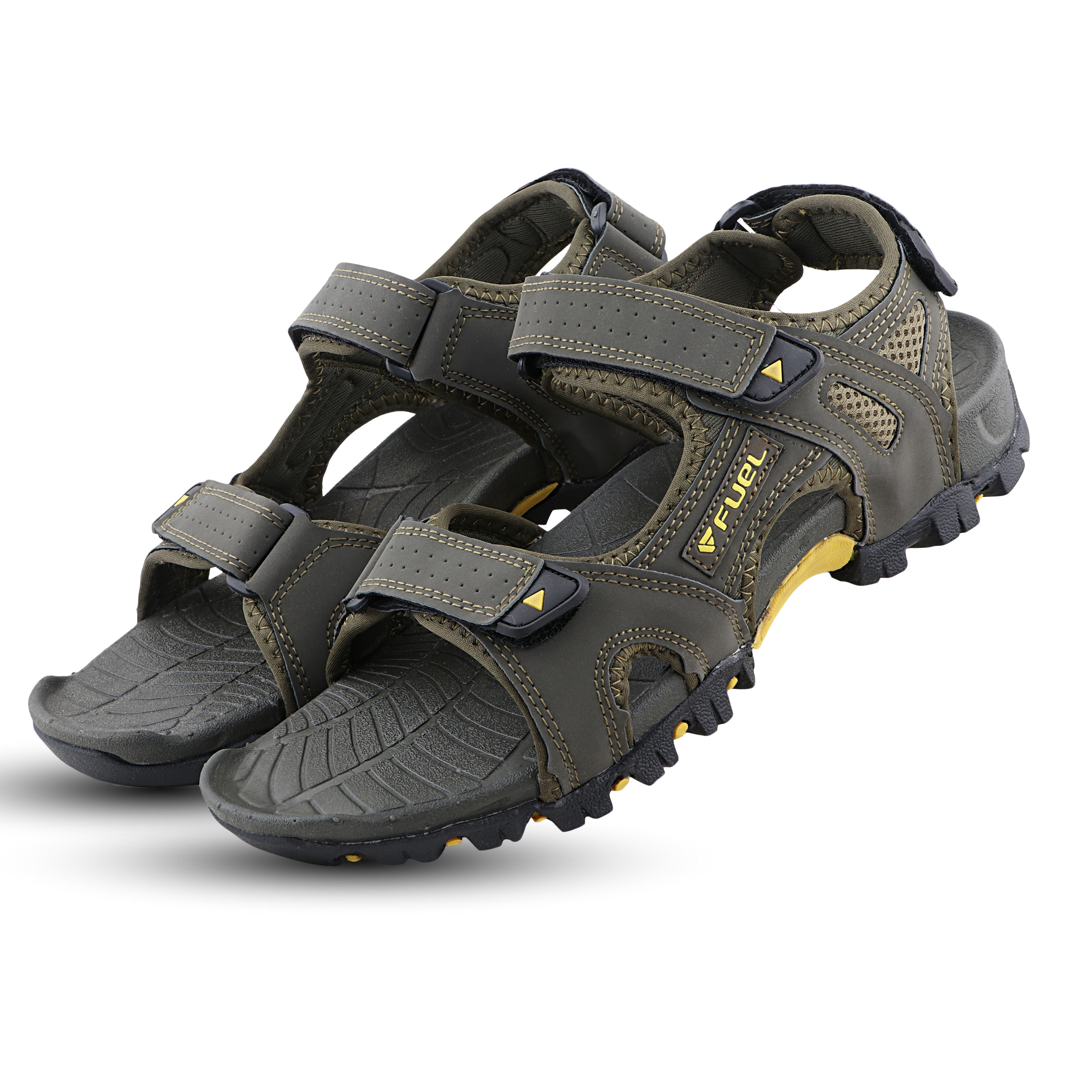FUEL TimberLand-04 Comfortable Versatile Sporty Casual Sandals for Men (Olive-Yellow)