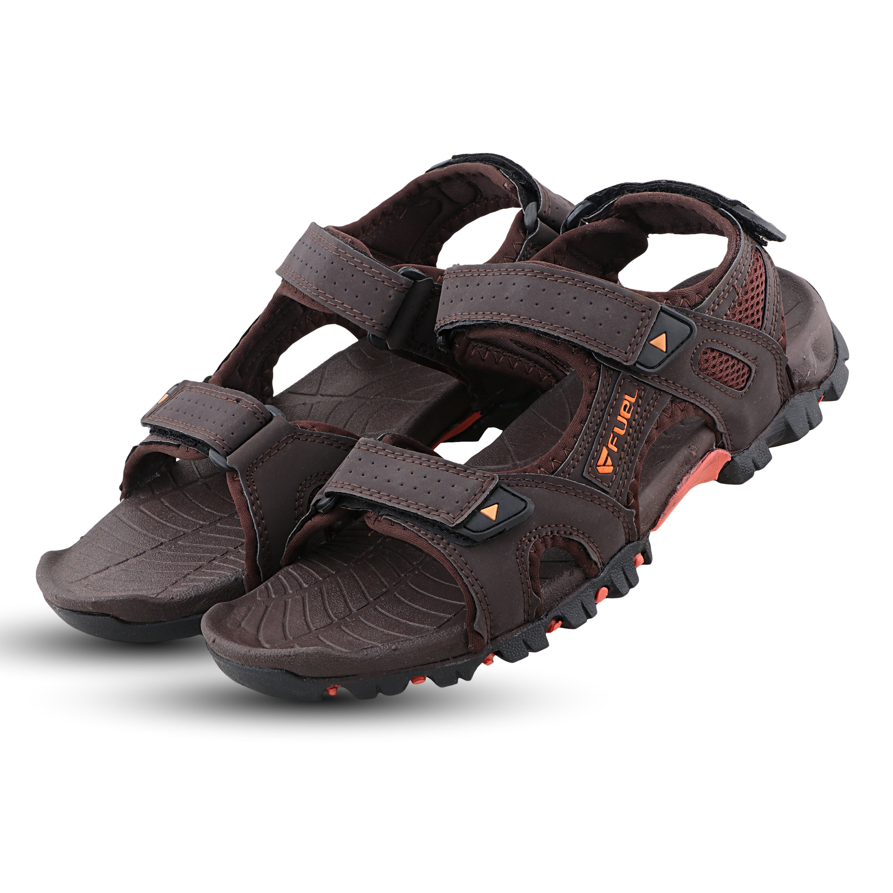FUEL TimberLand-04 Comfortable Versatile Sporty Casual Sandals for Men (Brown-orange)
