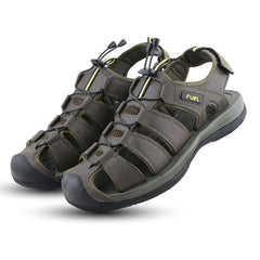 FUEL Commando Comfortable & Breathable Men’s Flexible Fisherman Outdoor Sandals with Protective Toe Cap (Olive)