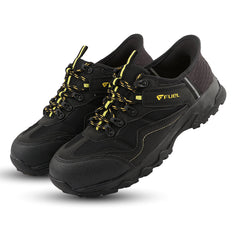 FUEL Futurix Lightweight Composite Toe and Breathable Mesh Upper with EVA+Rubber Anti-Slip Sole Lace-Up Industrial Work Safety Shoes for Men's (Black)