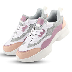 FUEL Lina Lightweight & Comfortable with Lace-Up Running & Daily Wear Sports Shoes for Women's (Peach)
