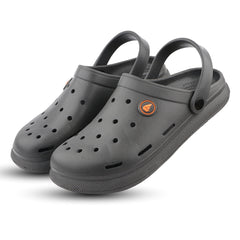 FUEL 1101 Lightweight and Comfortable Slip-On Casual Clogs with Cushioned Footbed Clogs for Men's (Grey)