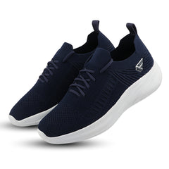 FUEL Player Breathable Knitted Fabric and Lightweight EVA Sole with Cushioned Footbed Sports Shoes for Men's (Navy)