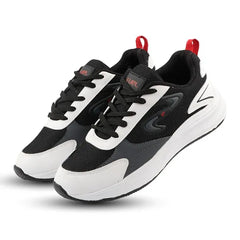 FUEL XO-Blaze Shoes for Men – Stylish & Lightweight Lycra Upper Shoes with Comfortable EVA Insole and Durable Sole for Everyday Casual Wear, (Black, White)