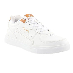 FUEL FS-01 Casual Lace-Up Sneakers Shoes for Men (White Tan)