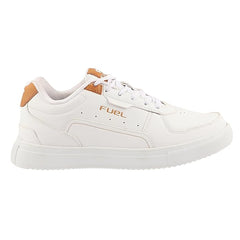 FUEL FS-01 Casual Lace-Up Sneakers Shoes for Men (White Tan)