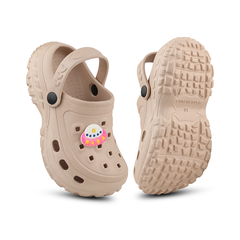 FUEL Poddle Cute & Lightweight EVA Slip-On Clogs for Kids (Beige)