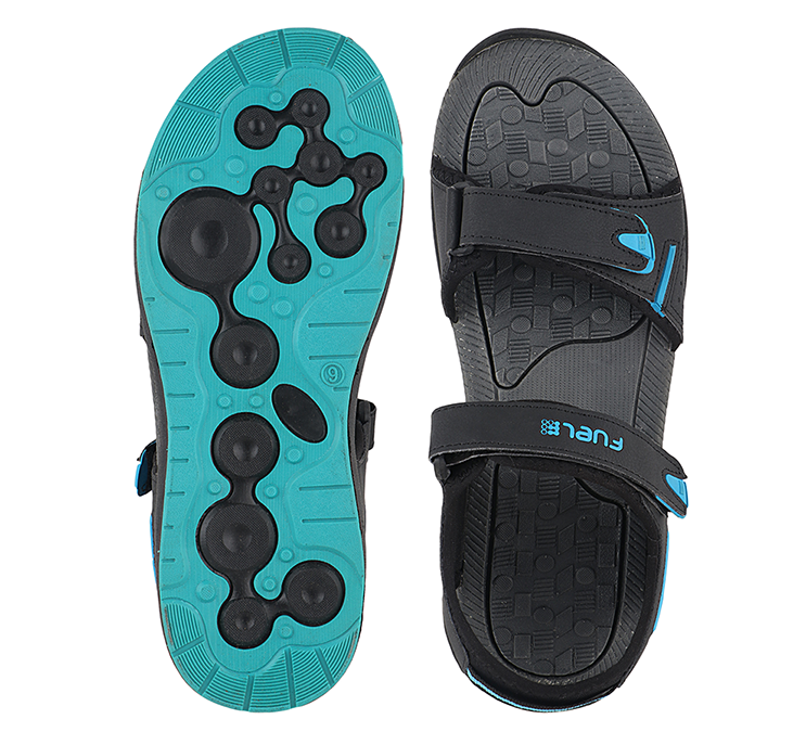 Fuel Mark Sandals For Men's (Black-Aqua)