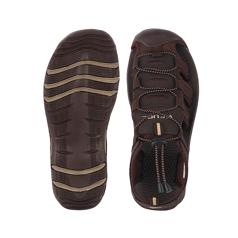 Fuel Soldier-06 Stylish Outdoor Men's Fisherman Sandals with Protective Toe Cap & Durable Grip(Brown)